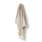 Knitted Jacquard Blanket - Almond Fleck