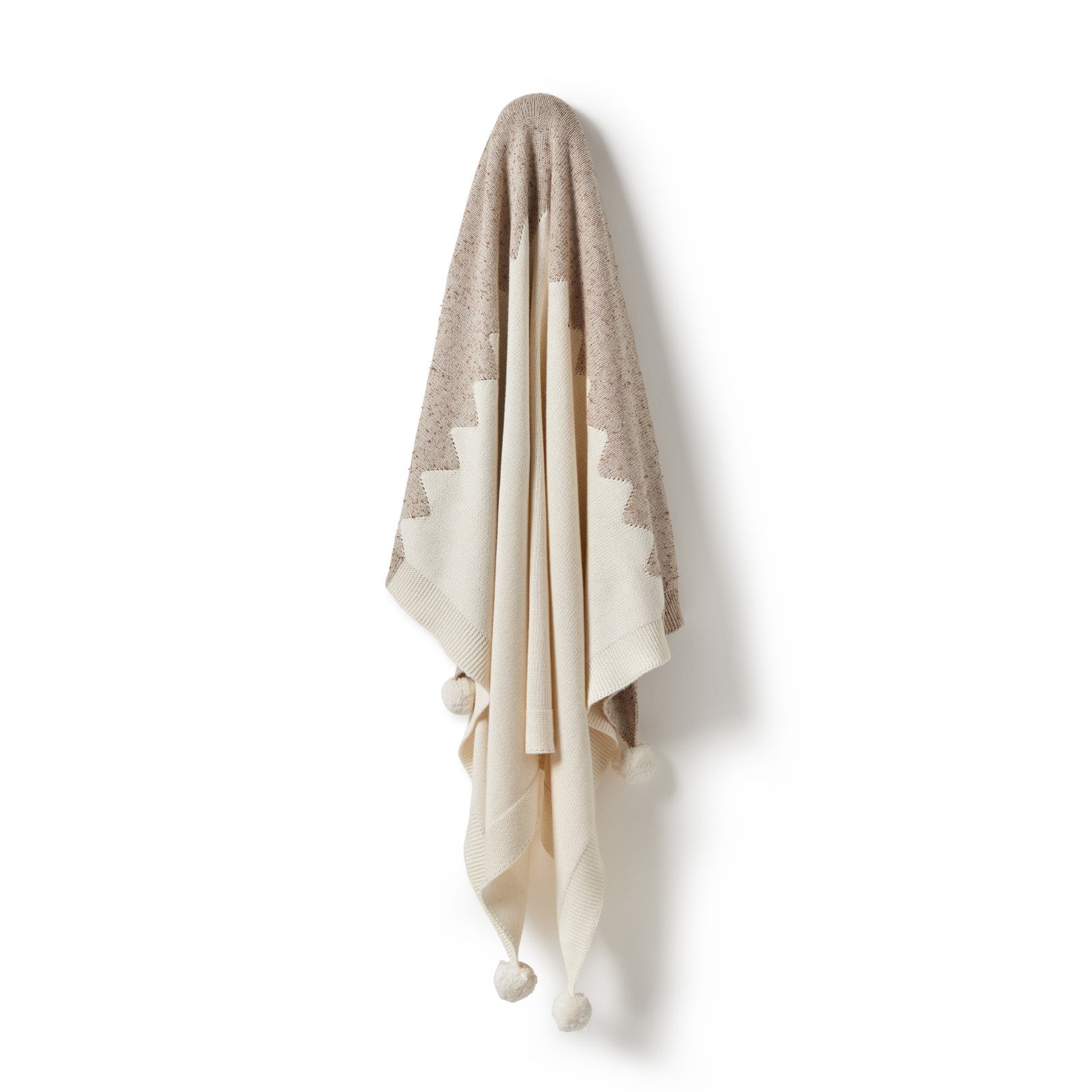 Knitted Jacquard Blanket - Almond Fleck