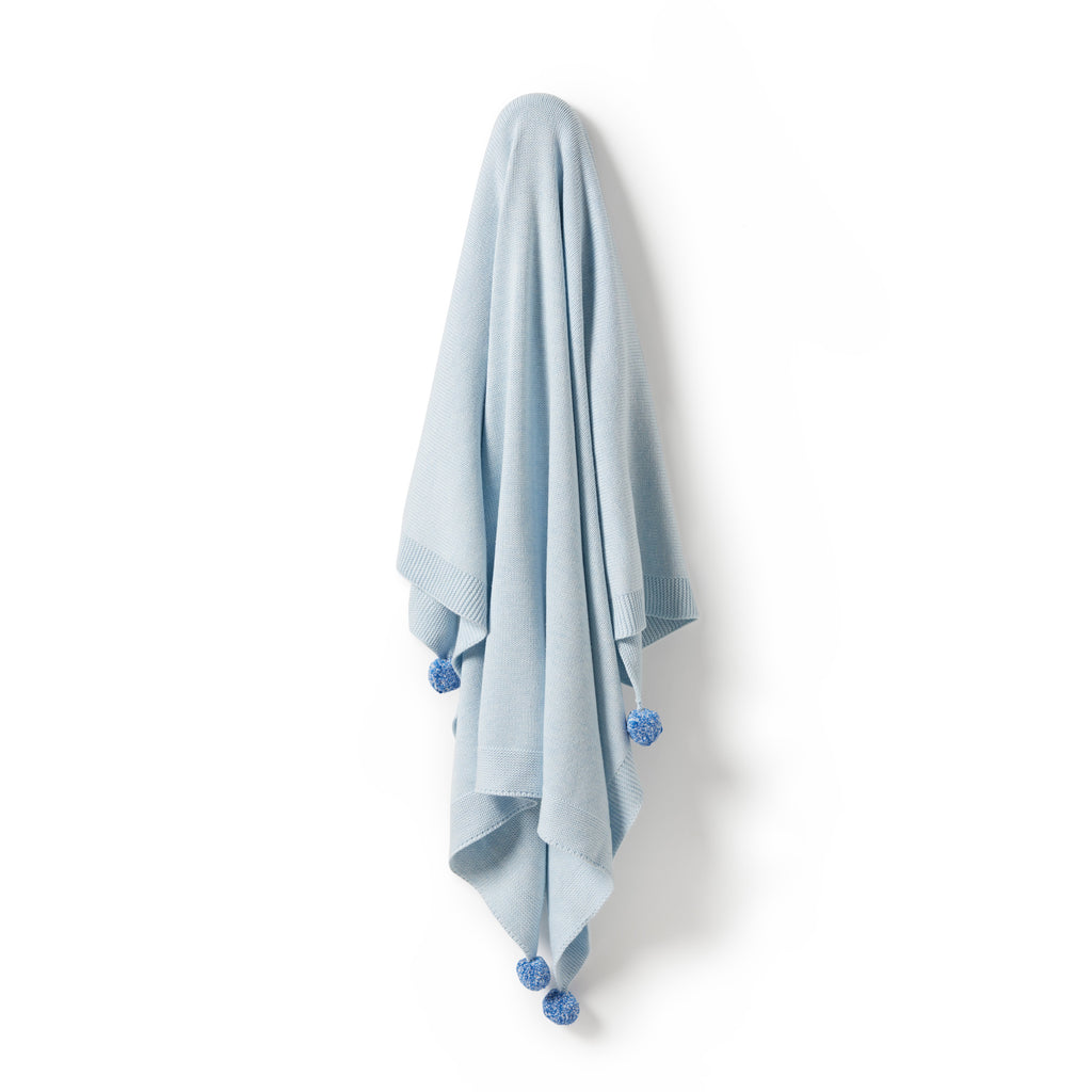 Knitted Blanket - Bluebell Fleck