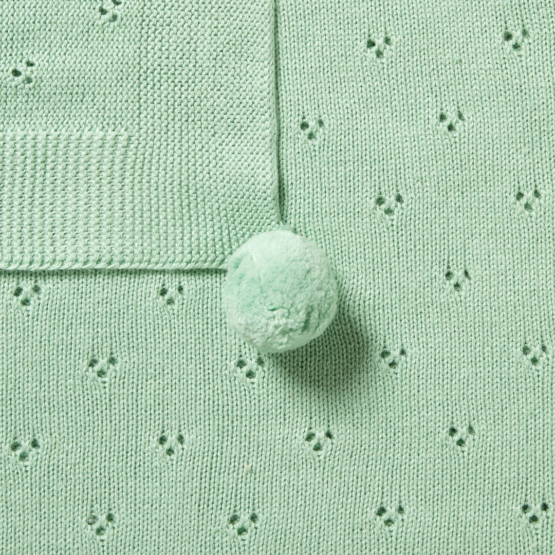 Wilson and Frenchy Knitted Pointelle Blanket - Mint Green