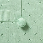Knitted Pointelle Blanket - Mint Green