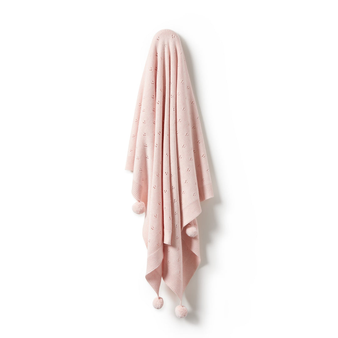 Wilson and Frenchy Knitted Pointelle Blanket - Pink