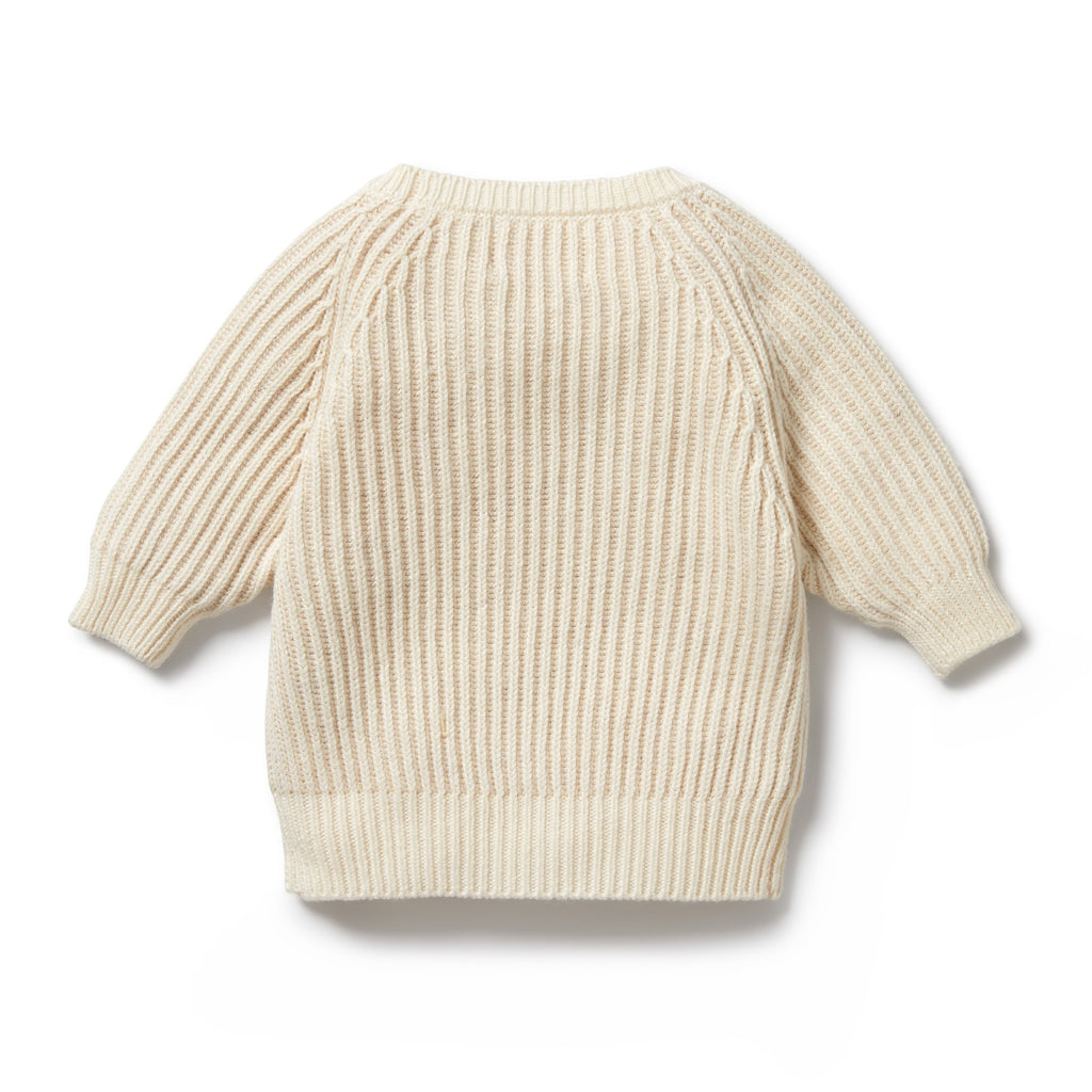 Knitted Ribbed Jumper - Ecru
