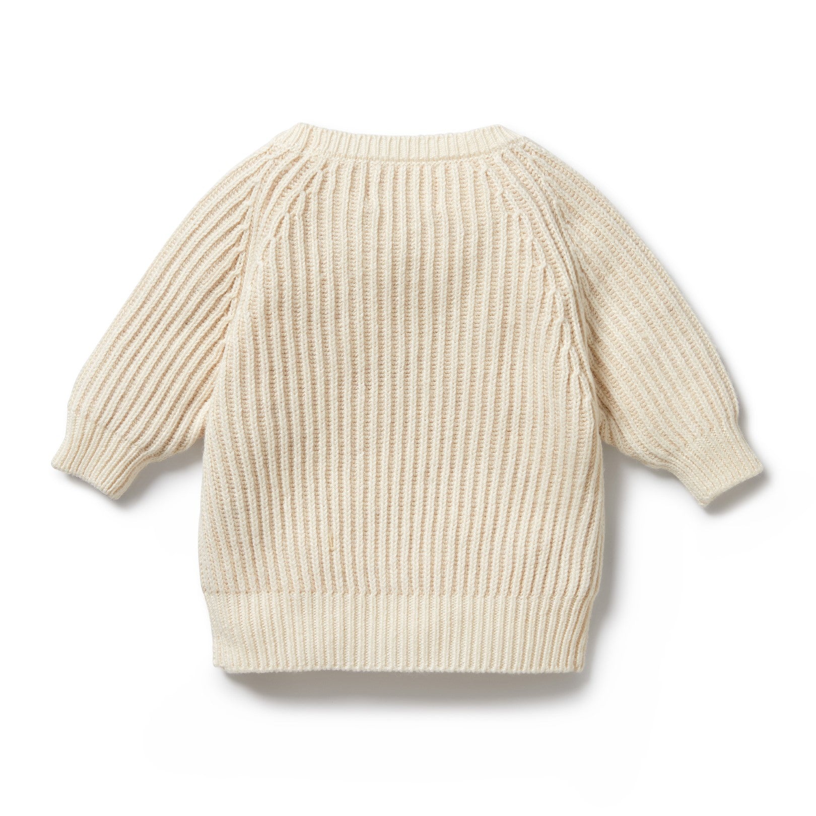 Knitted Ribbed Jumper - Ecru