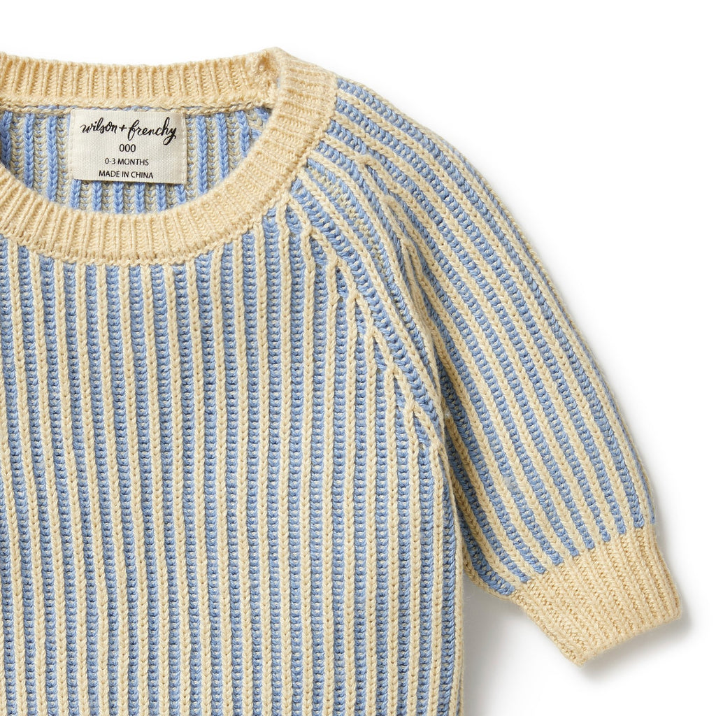 Knitted Ribbed Jumper - Dew