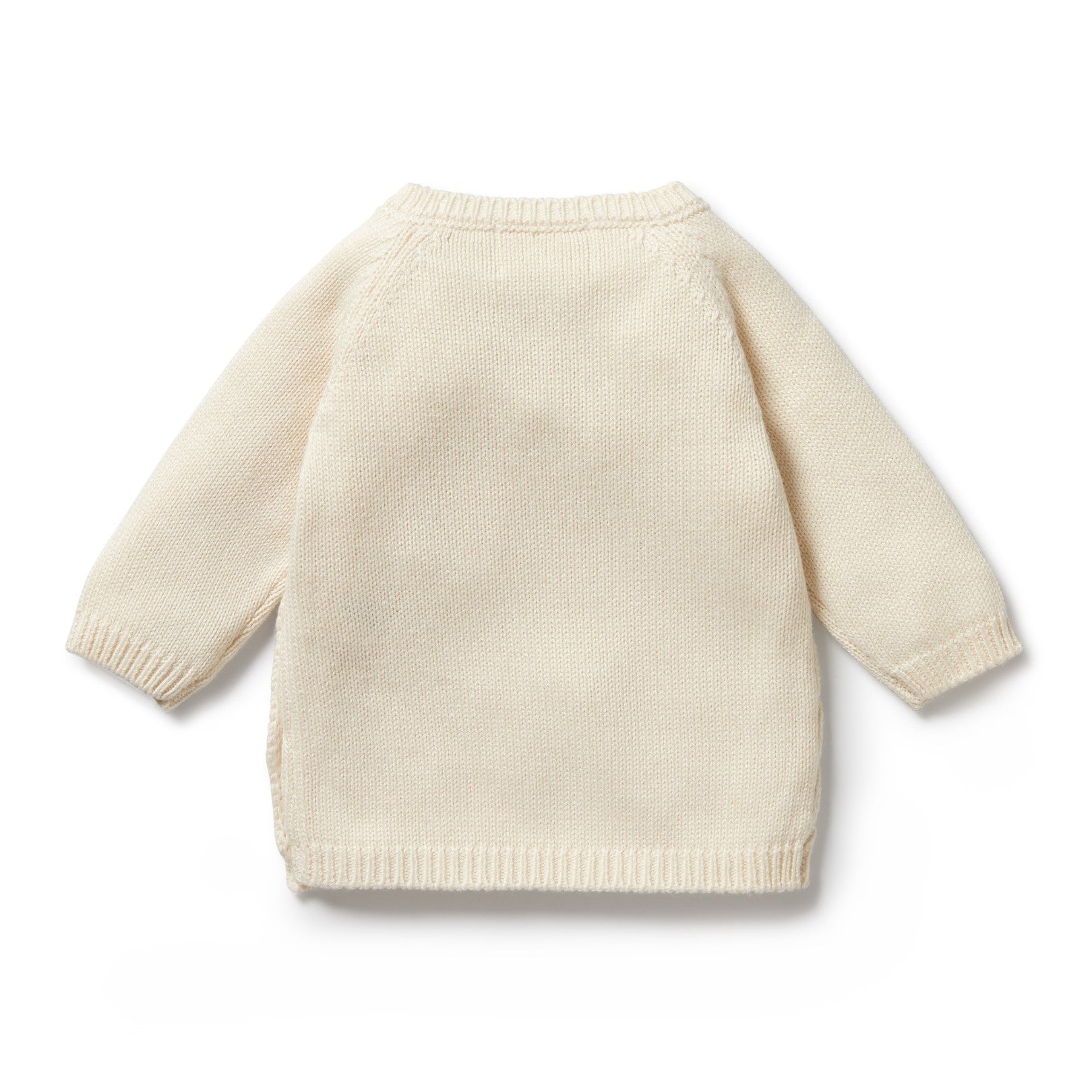 Knitted Pointelle Kimono Cardigan - Ecru