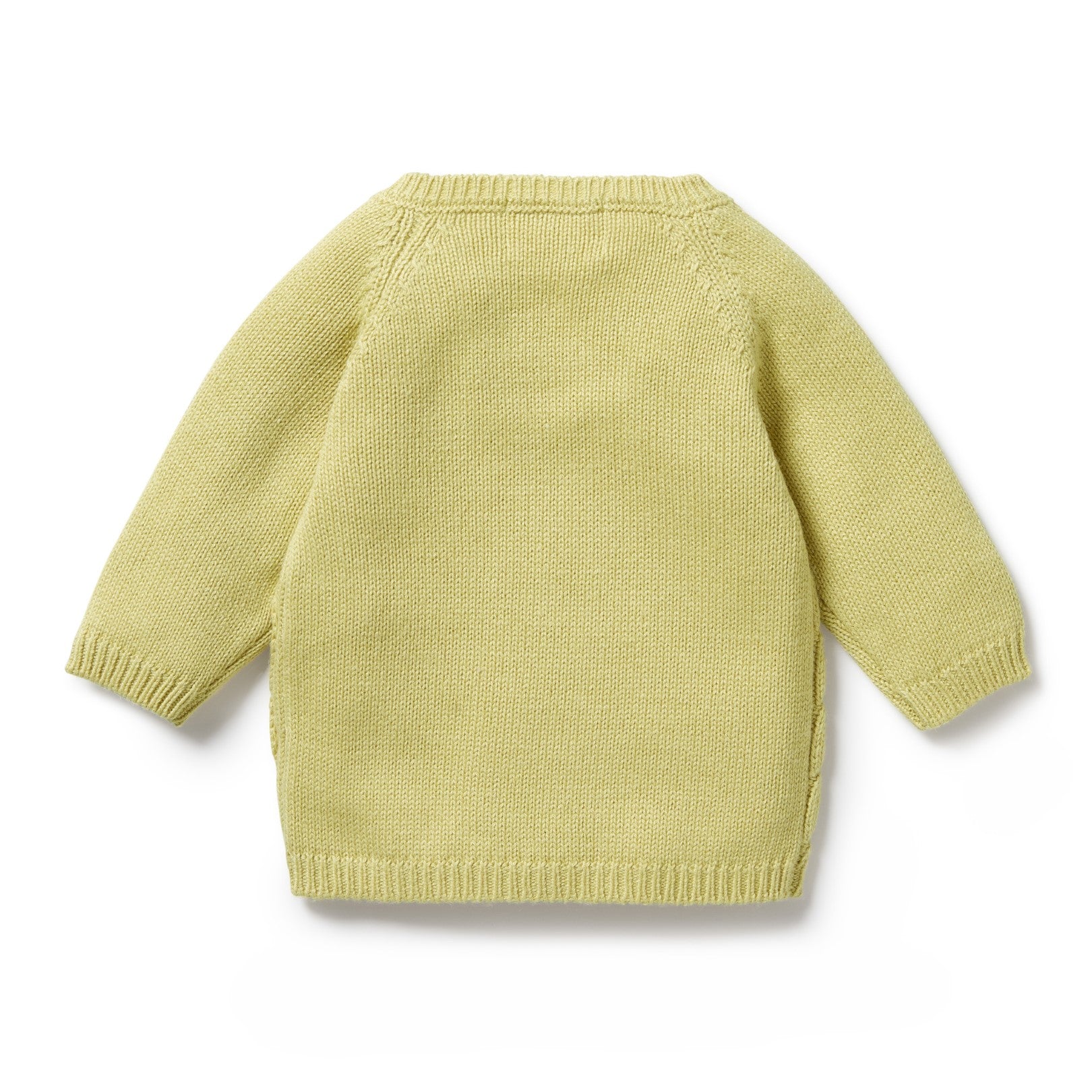Knitted Pointelle Kimono Cardigan - Endive