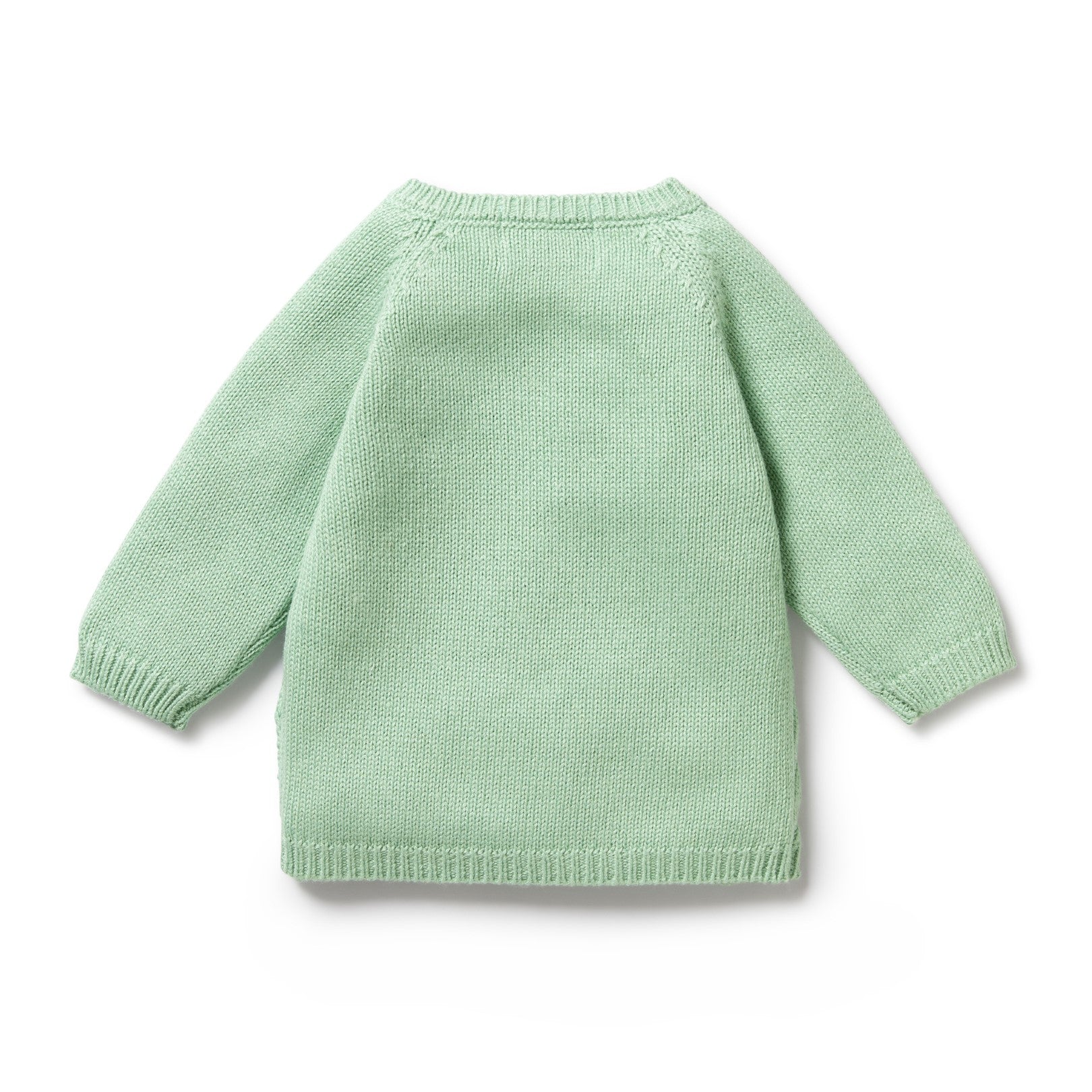 Knitted Pointelle Kimono Cardigan - Mint Green