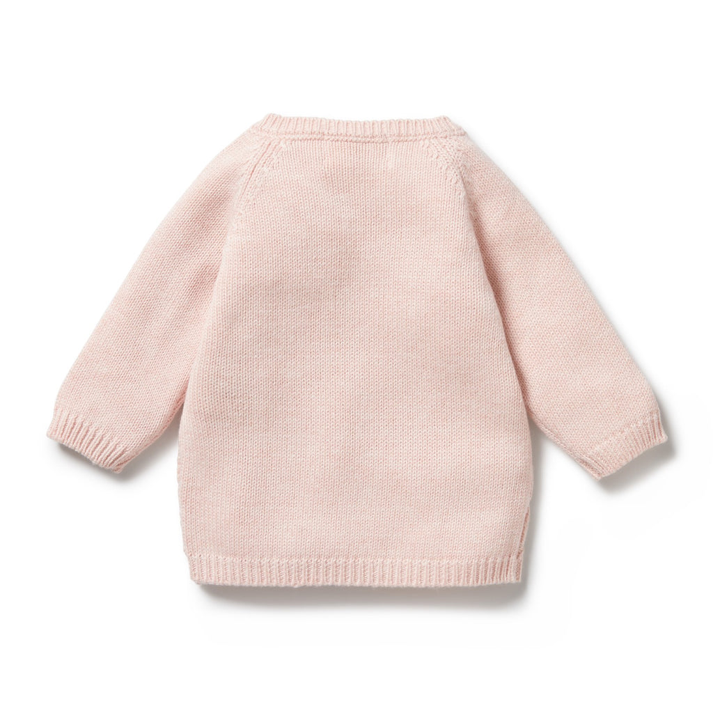 Knitted Pointelle Kimono Cardigan - Pink
