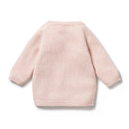 Knitted Pointelle Kimono Cardigan - Pink