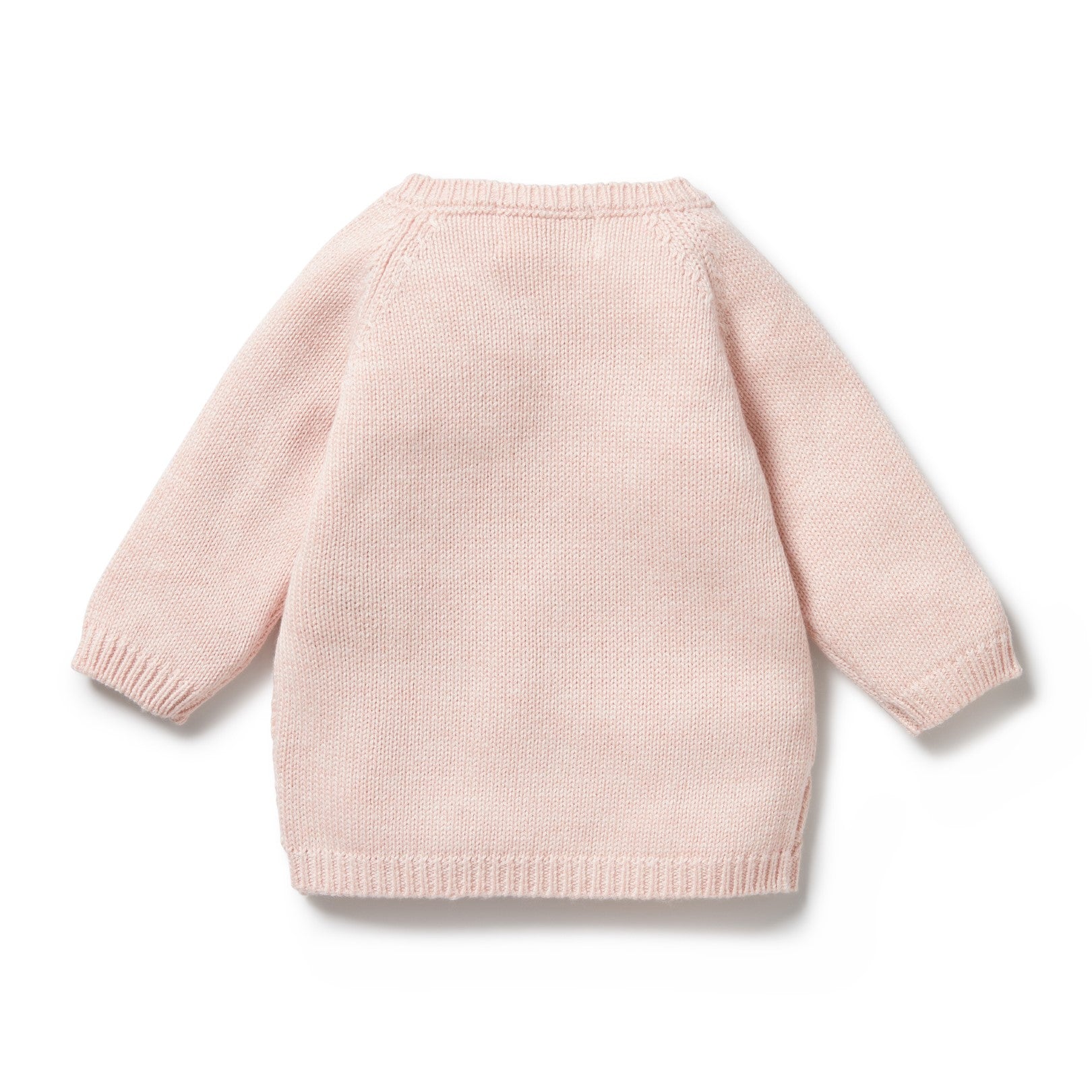 Knitted Pointelle Kimono Cardigan - Pink