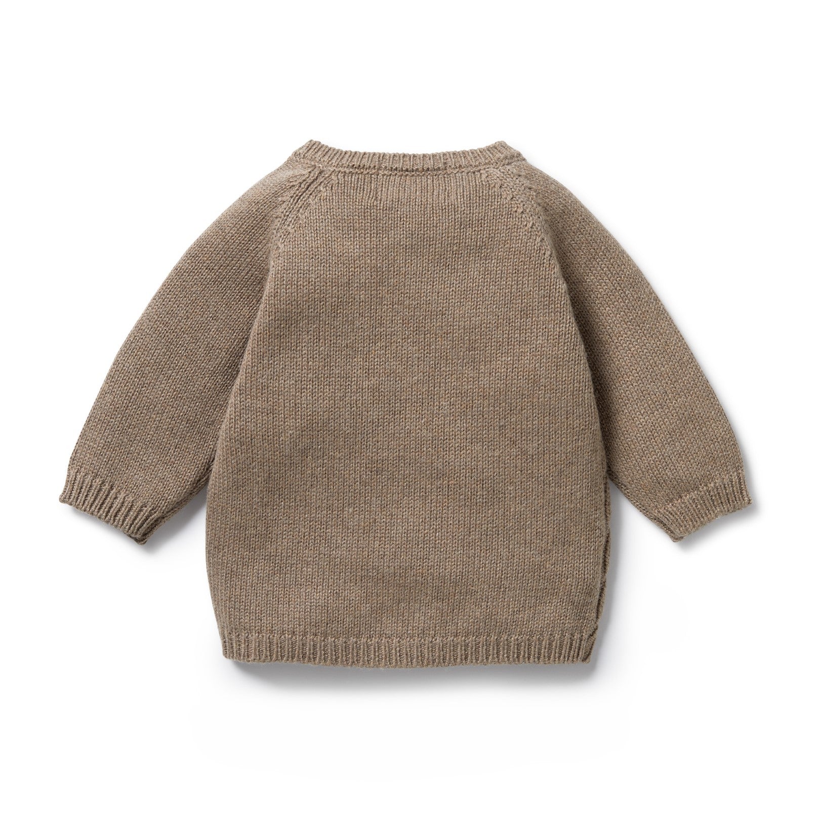 Knitted Pointelle Kimono Cardigan - Walnut