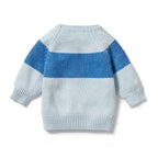 Knitted Stripe Jumper - Bluebell Fleck