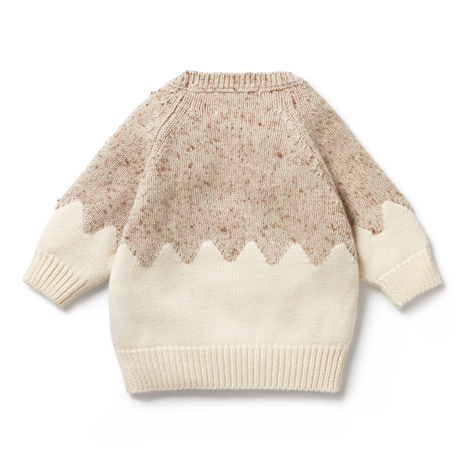 Knitted Jacquard Jumper - Almond Fleck