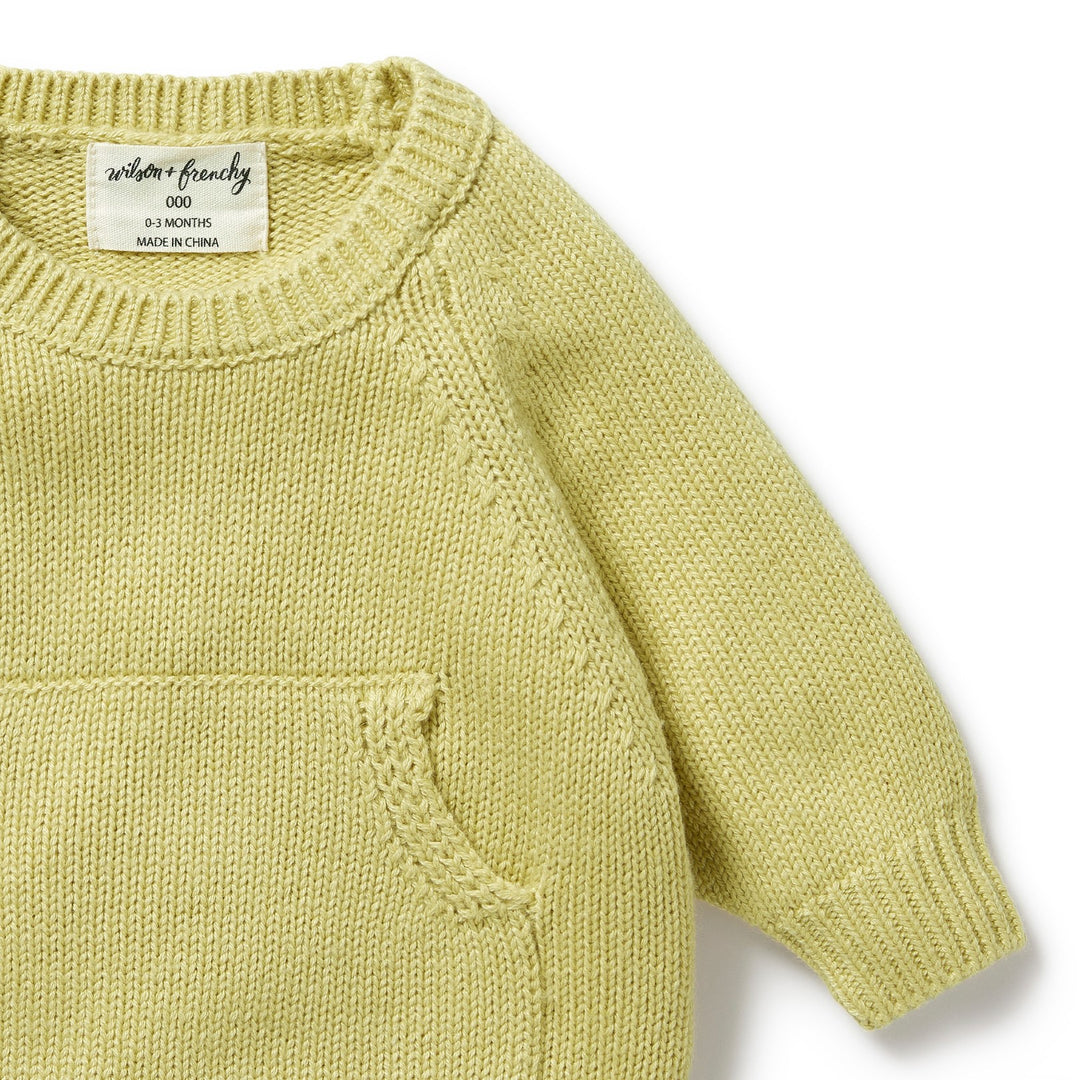Wilson and Frenchy Knitted Pocket Jumper - Endive