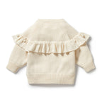 Knitted Ruffle Cardigan - Ecru
