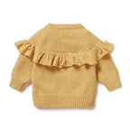 Knitted Ruffle Cardigan - Dijon