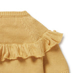 Knitted Ruffle Cardigan - Dijon