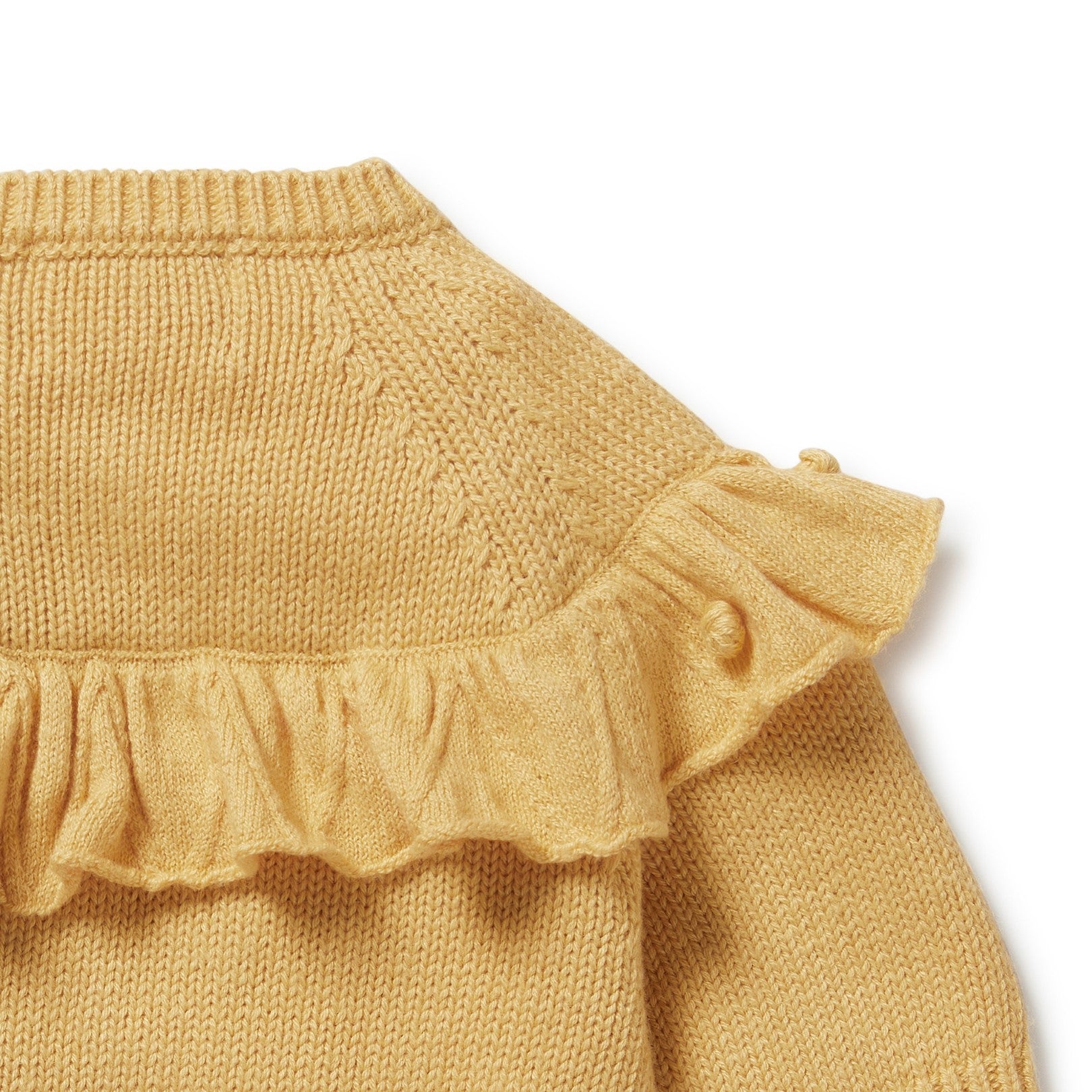 Knitted Ruffle Cardigan - Dijon
