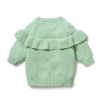 Knitted Ruffle Jumper - Mint Green