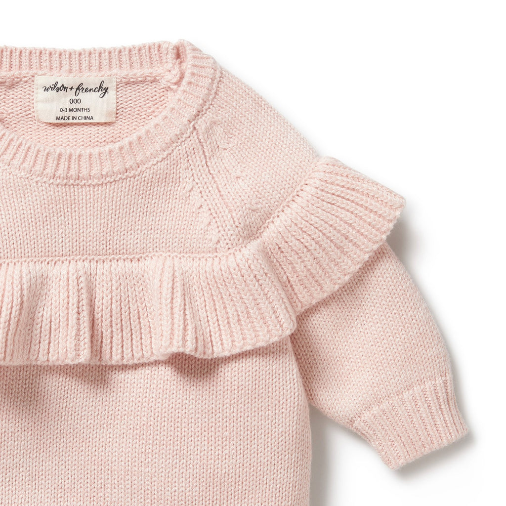 Knitted Ruffle Jumper - Pink