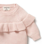 Knitted Ruffle Jumper - Pink