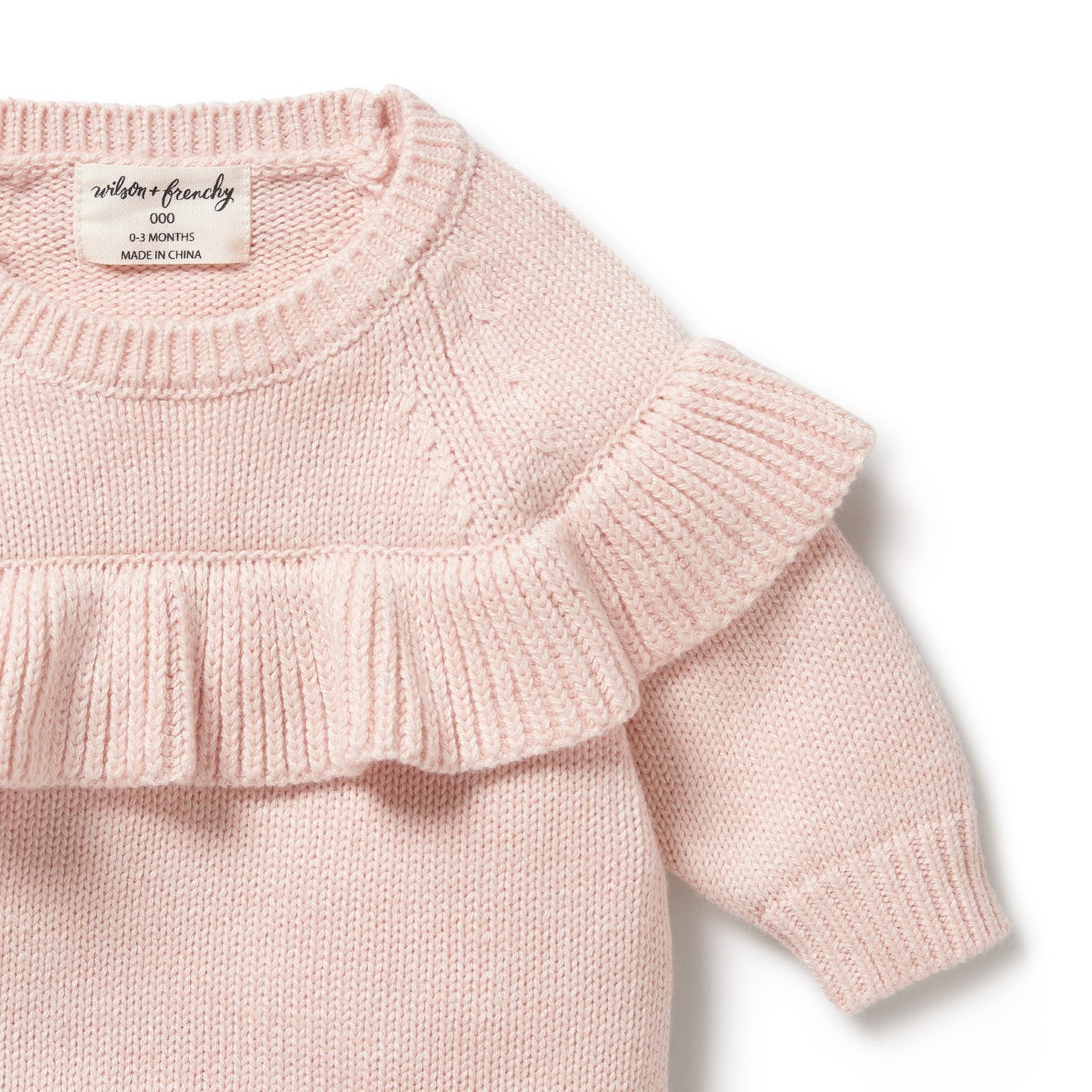 Knitted Ruffle Jumper - Pink