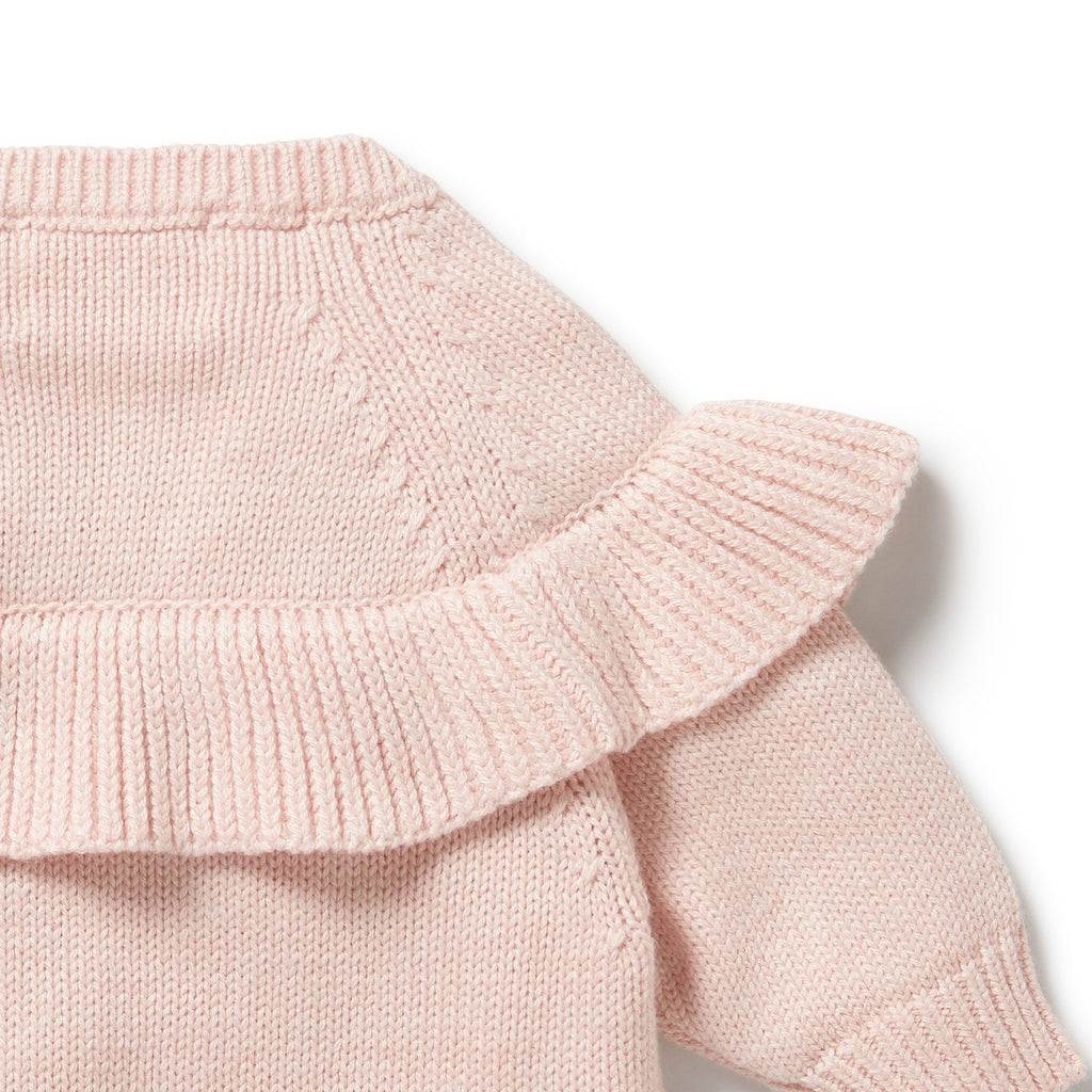 Knitted Ruffle Jumper - Pink