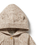 Knitted Cable Jacket - Almond Fleck