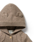 Knitted Cable Jacket - Walnut