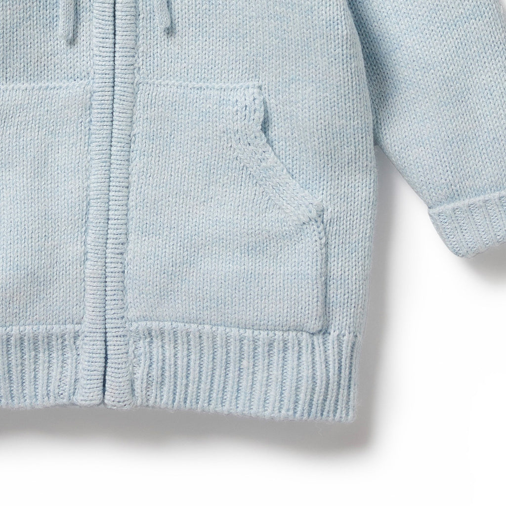 Knitted Zipped Jacket - Bluebell Fleck