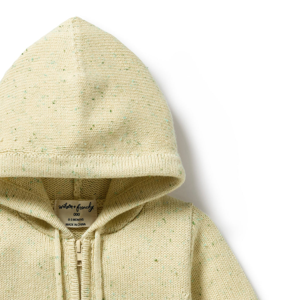 Knitted Zipped Jacket - Cactus Fleck