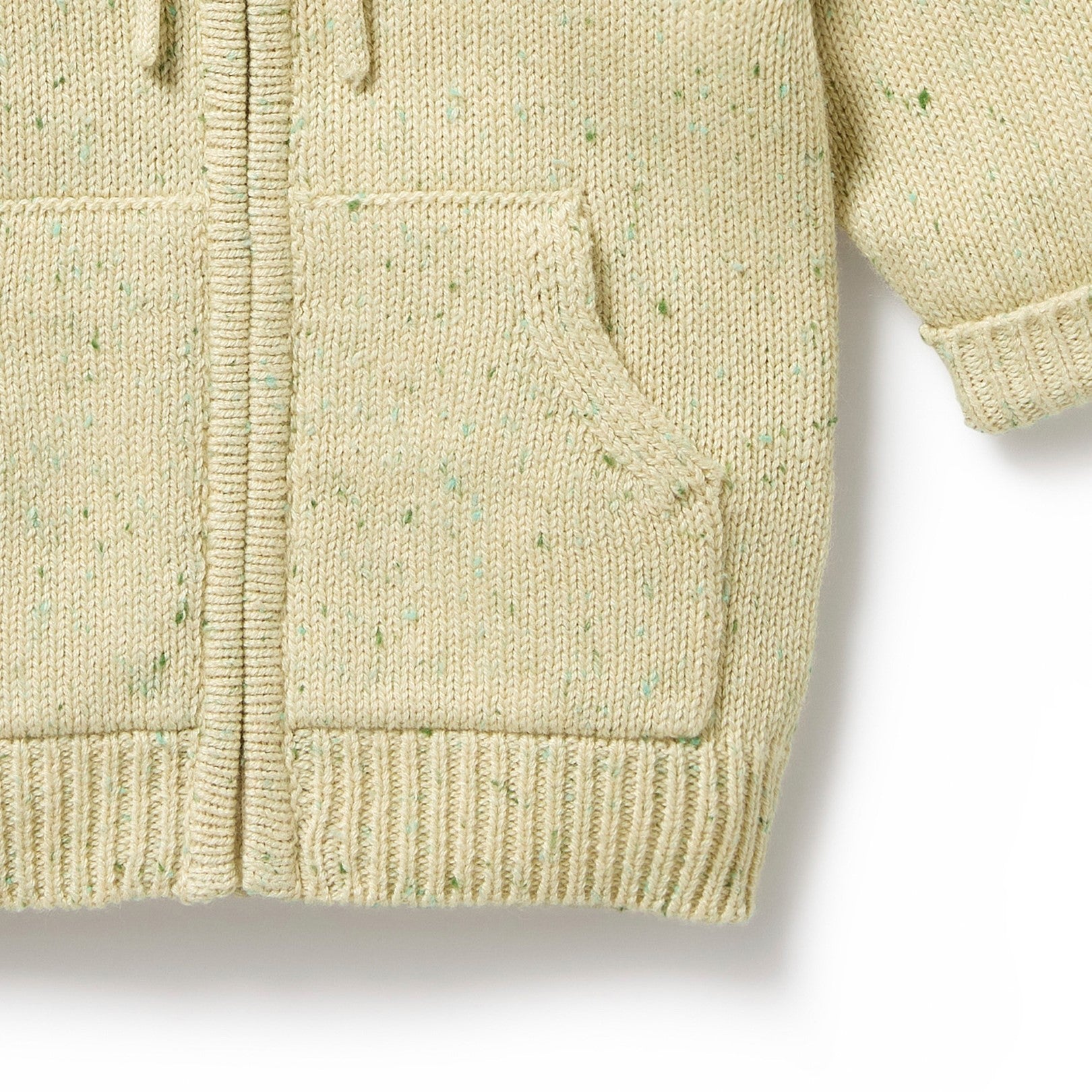 Knitted Zipped Jacket - Cactus Fleck