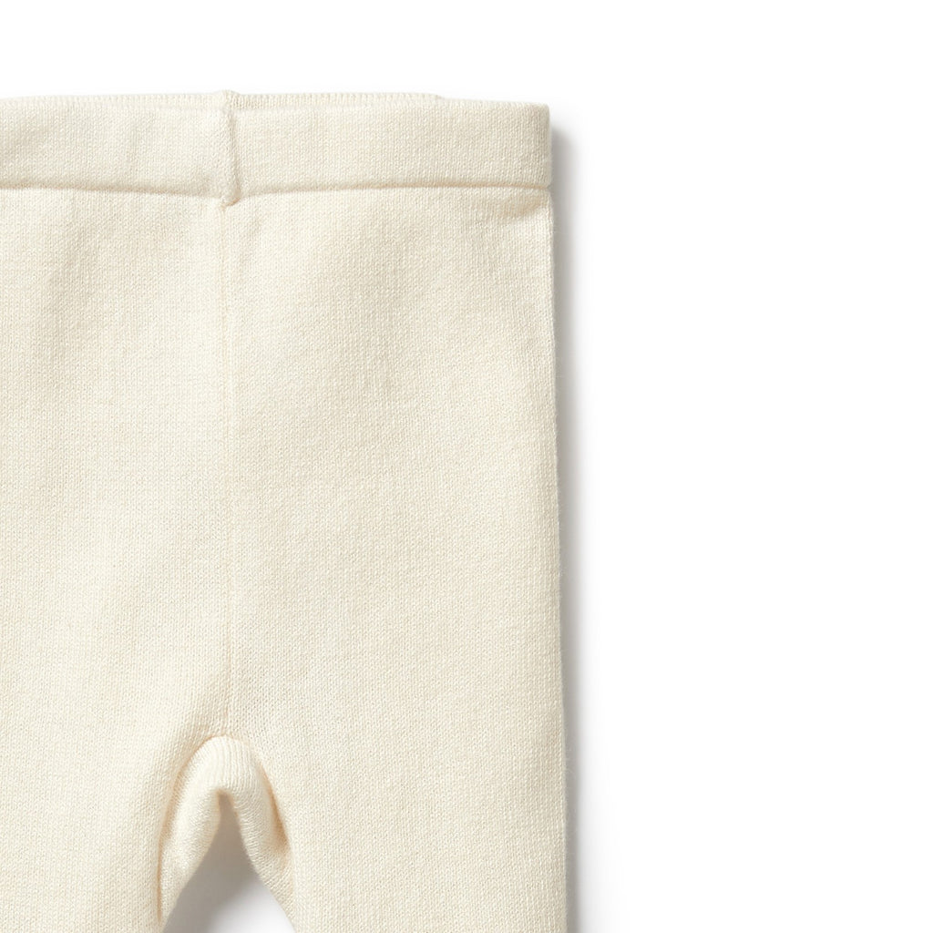 Knitted Legging with Feet - Ecru