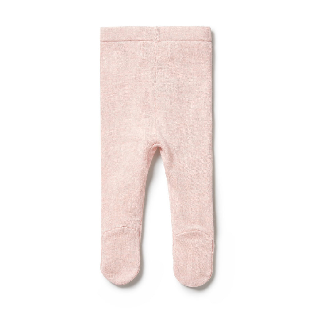 Knitted Legging with Feet - Pink