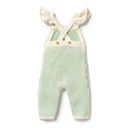 Knitted Ruffle Overall - Mint Green