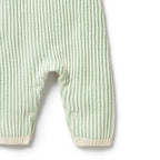 Knitted Ruffle Overall - Mint Green