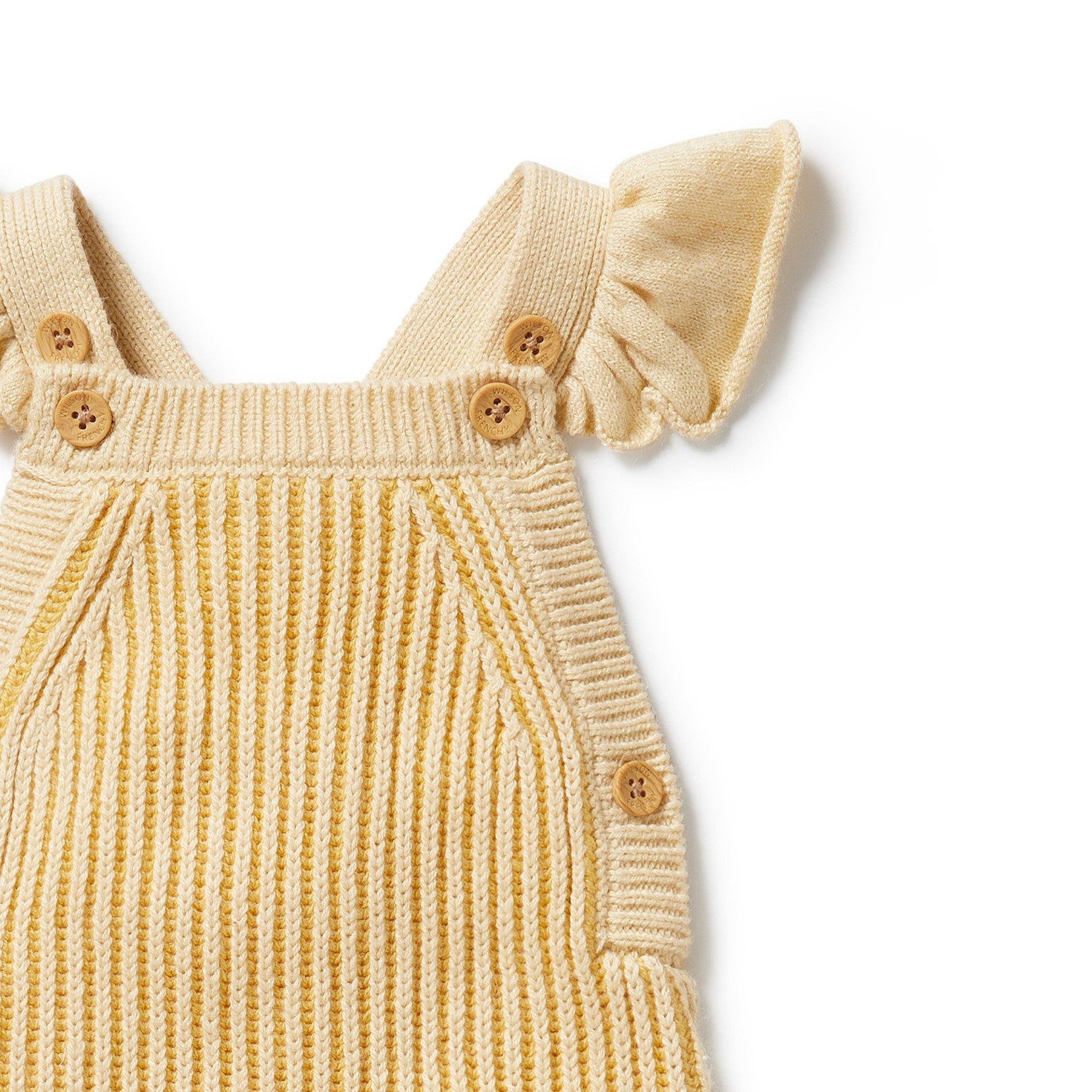 Knitted Ruffle Overall - Dijon