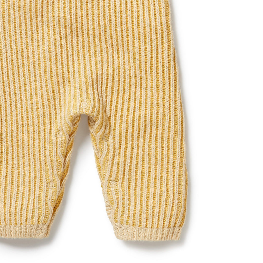 Knitted Ruffle Overall - Dijon