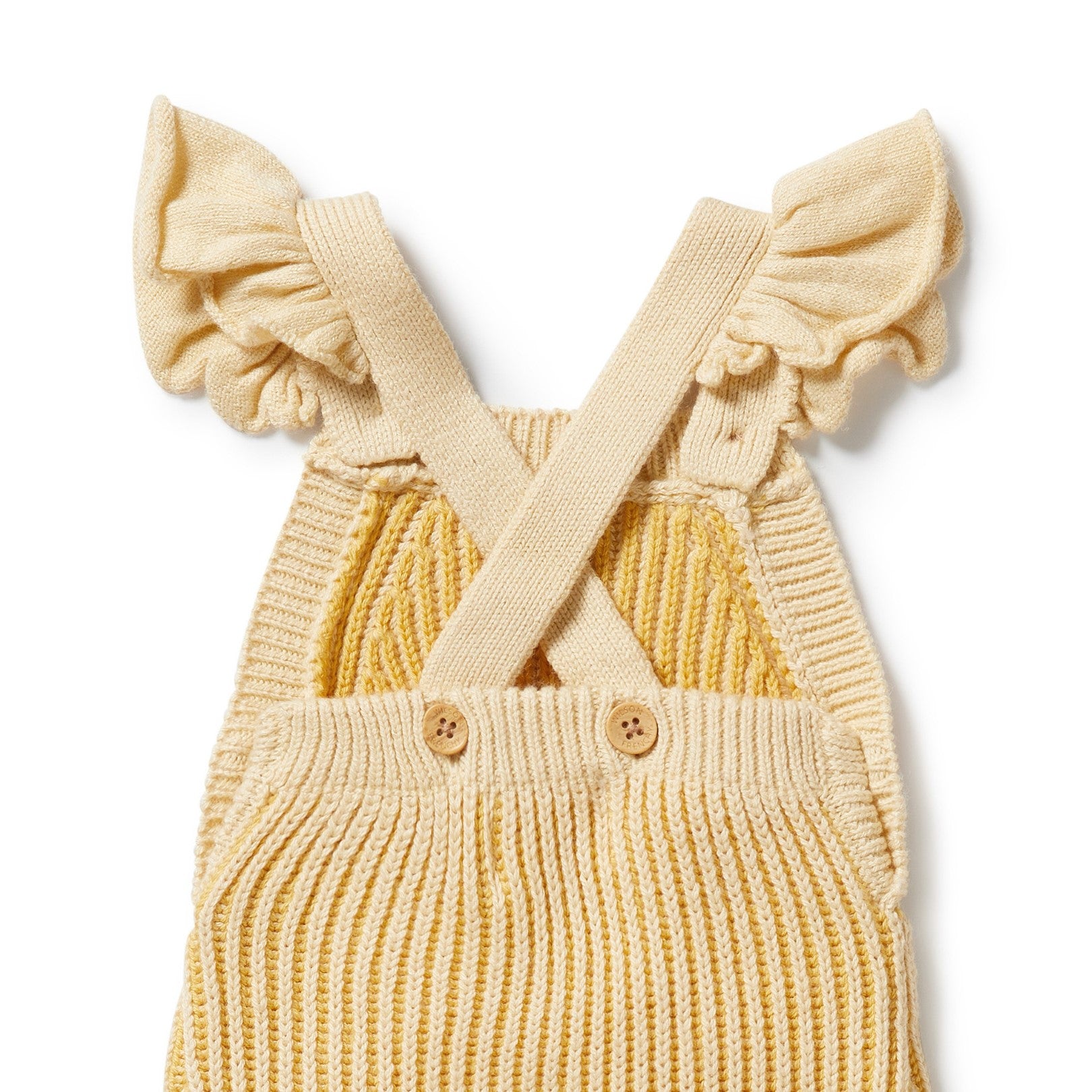 Knitted Ruffle Overall - Dijon