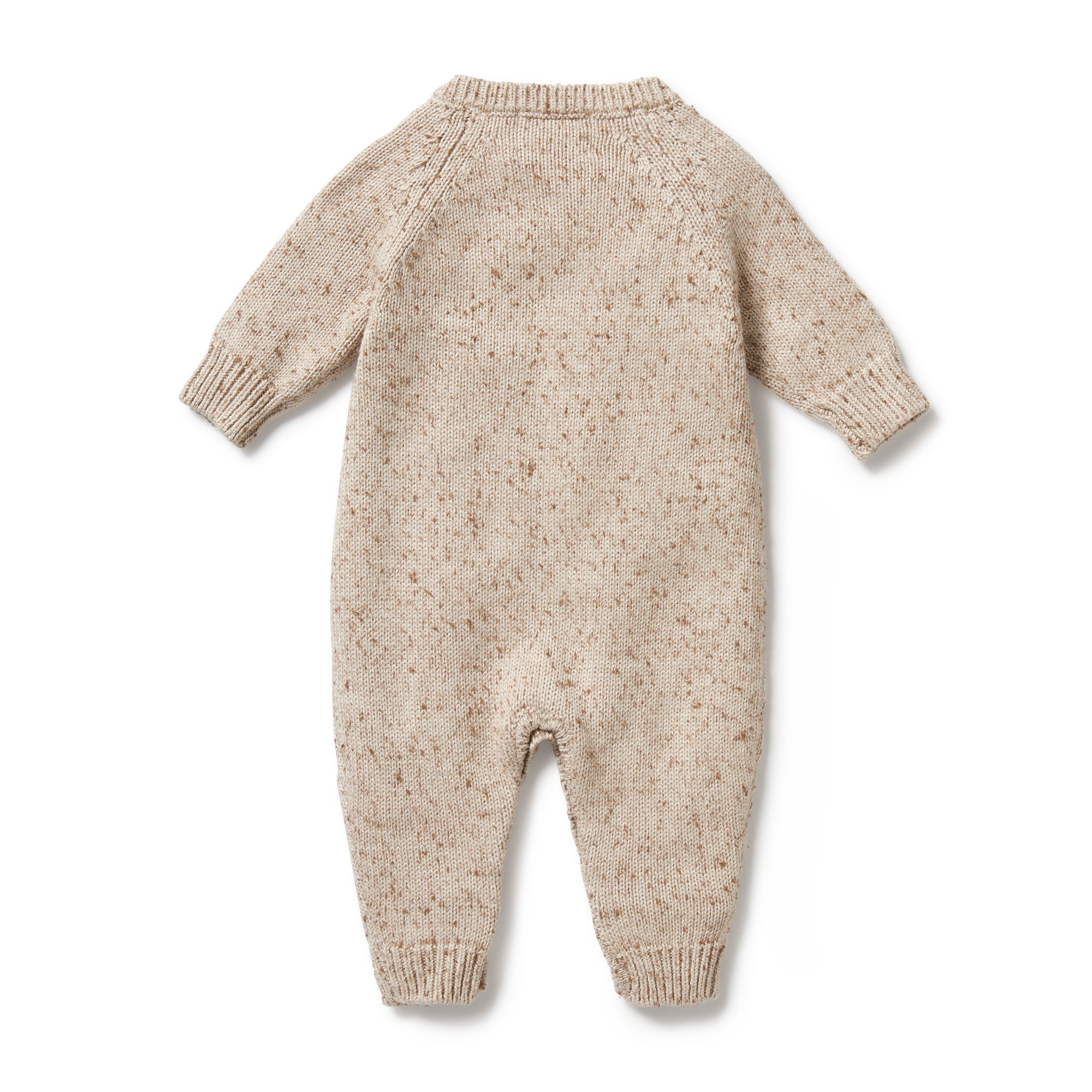 Knitted Cable Growsuit - Almond Fleck