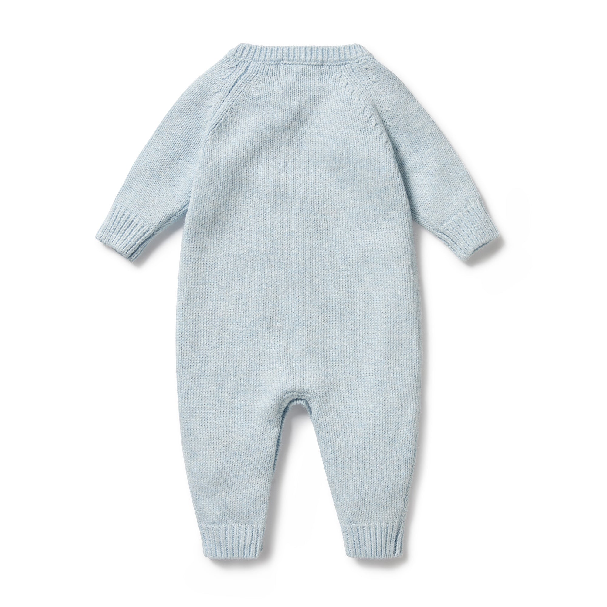 Knitted Cable Growsuit - Bluebell Fleck
