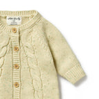 Wilson and Frenchy Knitted Cable Growsuit - Cactus Fleck