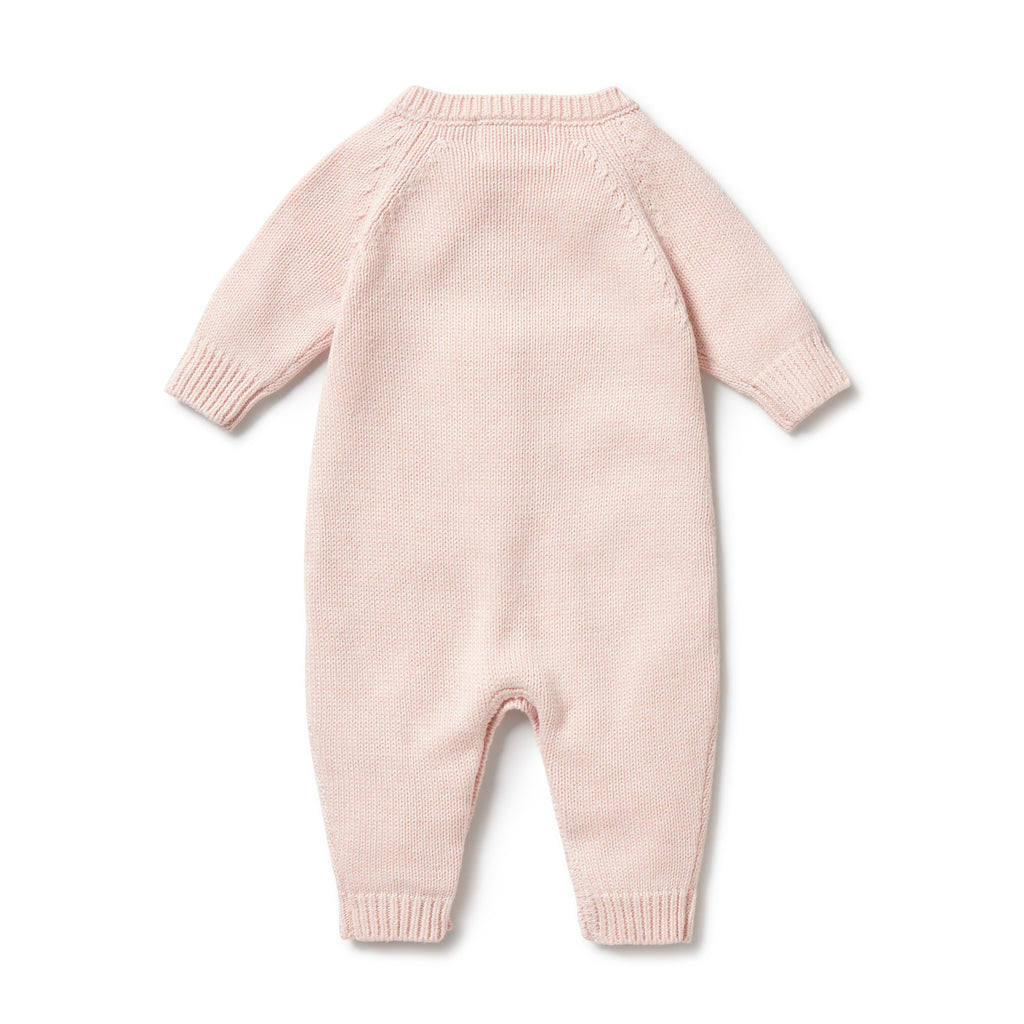 Knitted Cable Growsuit - Pink
