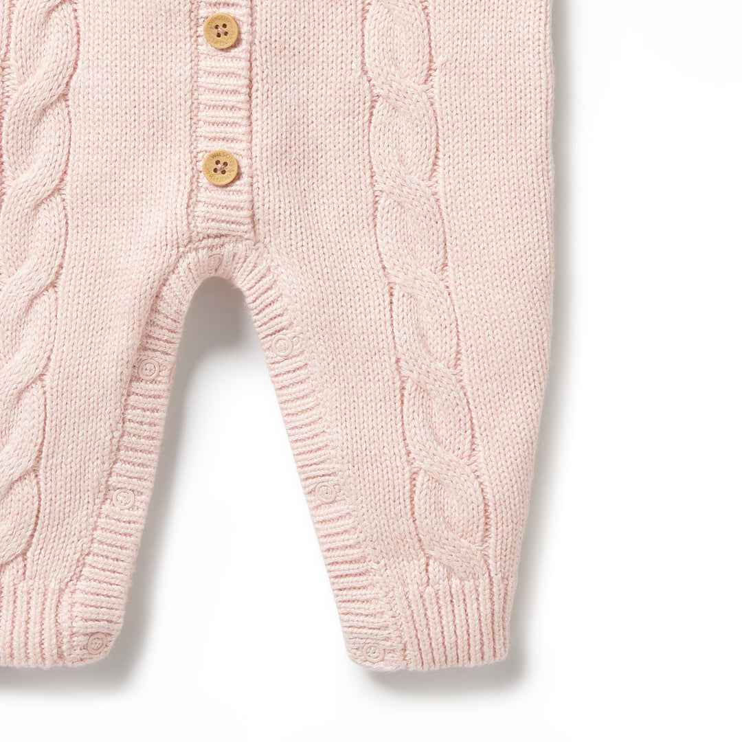 Wilson and Frenchy Knitted Cable Growsuit - Pink
