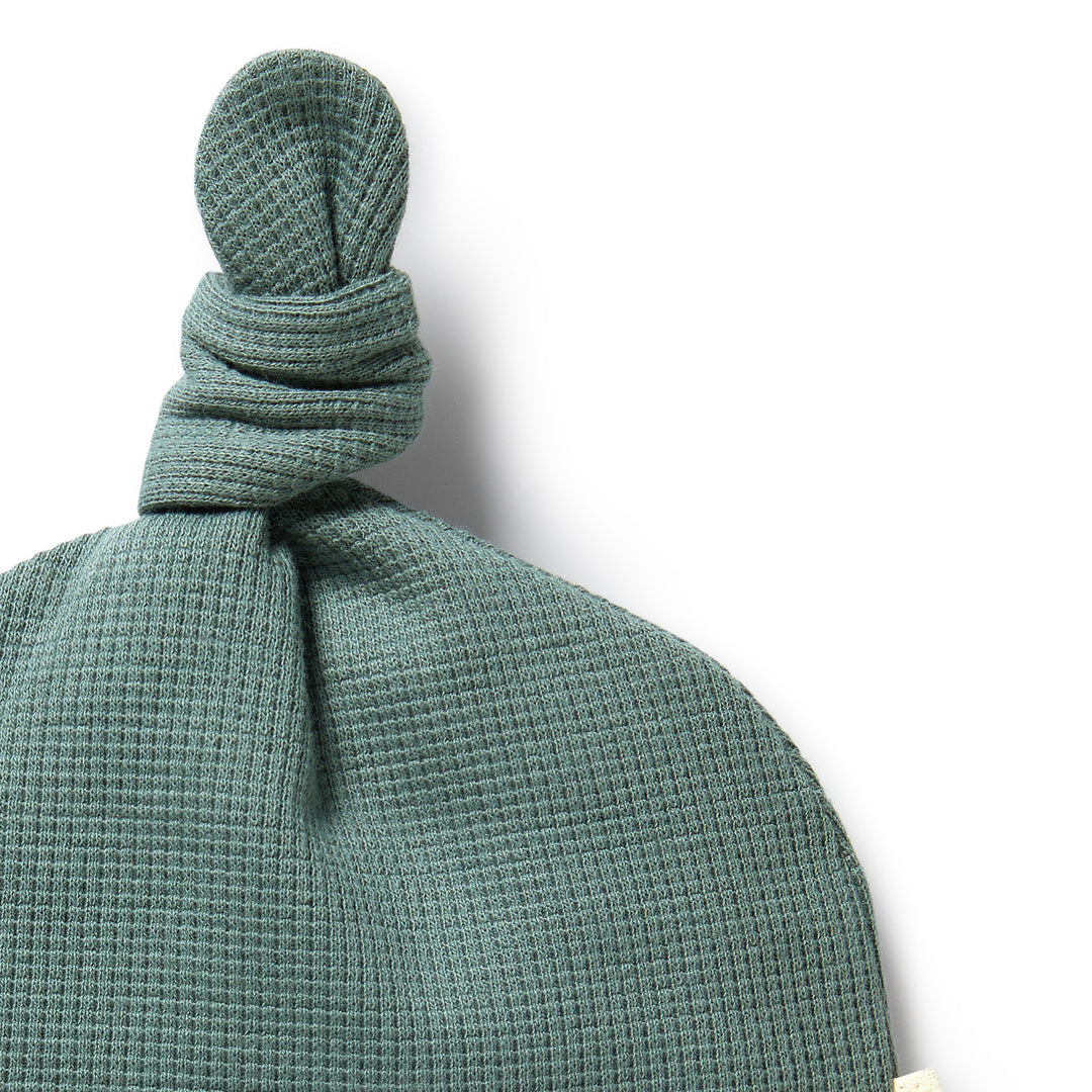 Wilson & Frenchy - Pine Green Organic Waffle Knot Hat