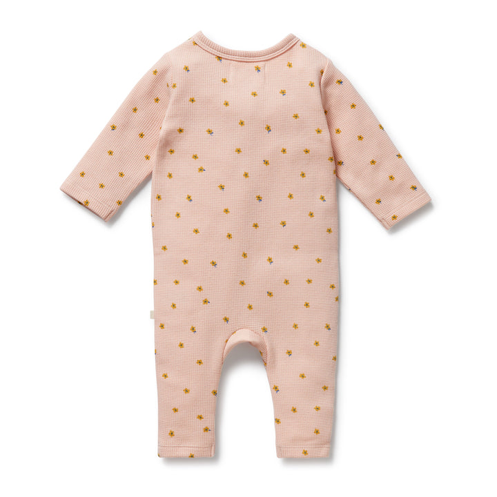 Wilson & Frenchy - Little Fleur Organic Waffle Ruffle Zipsuit