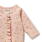 Wilson & Frenchy - Little Fleur Organic Waffle Ruffle Zipsuit