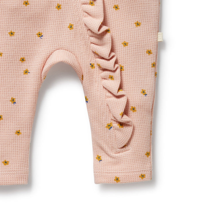 Wilson & Frenchy - Little Fleur Organic Waffle Ruffle Zipsuit