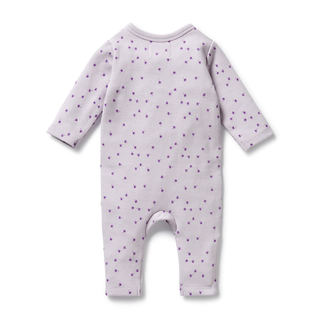 Wilson & Frenchy - Lulu Daisy Organic Waffle Ruffle Zipsuit